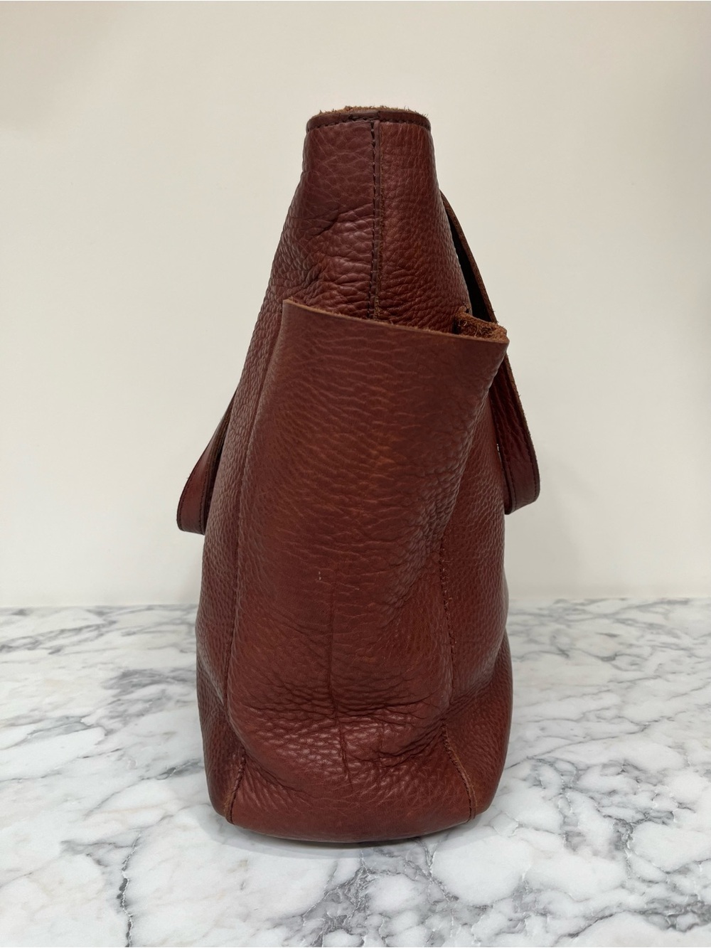 Duluth Women's Lifetime Leather Tote Bag Brown Side Pockets Durable Heavy Duty - Picture 7 of 15